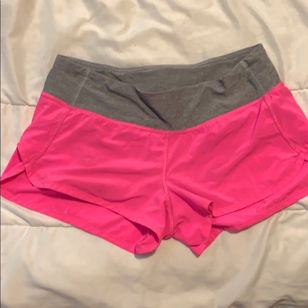 Lululemon pink speed shorts
